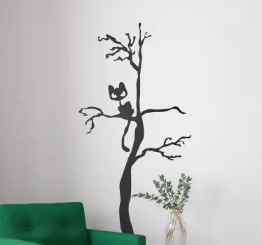 Appendiabiti adesivo con gatto terrificante - TenStickers