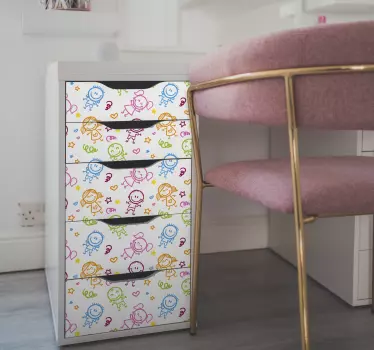 Pellicola adesiva per mobile bambini stilizzati - TenStickers