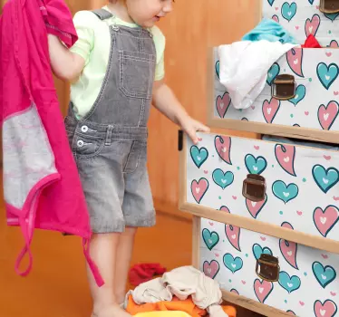 Pellicola adesiva per mobile con cuori - TenStickers