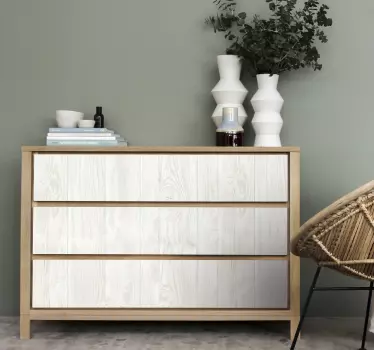 Carta adesiva per mobile design legno bianco - TenStickers