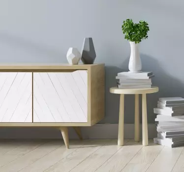 Adesivo per mobile legno bianco diagonale - TenStickers