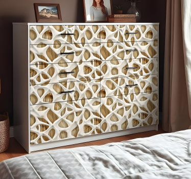 Carta adesiva per mobili astratto 3d con legno - TenStickers