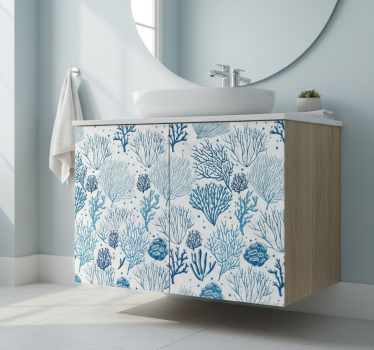 Carta adesiva per mobili coralli blu - TenStickers