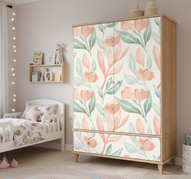 Carta adesiva per mobili fiori acquerello soft - TenStickers