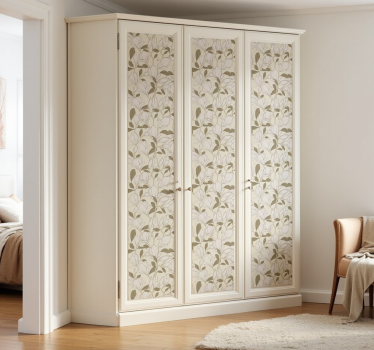 Carta adesiva per mobili fiori di magnolia beige - TenStickers