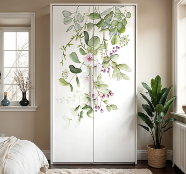 Carta adesiva per mobili fiori e foglie - TenStickers