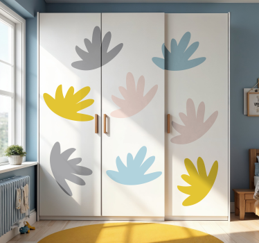 Carta adesiva per mobili foglie pastello per bambini - TenStickers