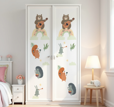 Carta adesiva per mobili gruppo musicale animali - TenStickers