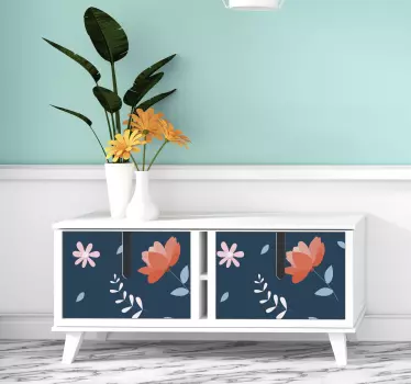 Carta adesiva per mobili illustrazione floreale - TenStickers