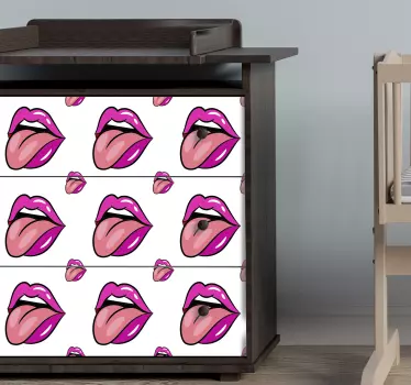 Carta adesiva per mobili motivo labbra giocoso - TenStickers