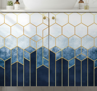 Carta adesiva per mobili nido d'ape oro navy - TenStickers
