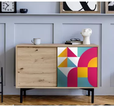 Carta adesiva per mobili quadrati colorati geometrici - TenStickers