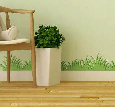 Adesivo murale con bordo d'erba - TenStickers