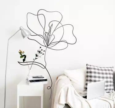 Adesivo murale con fiore minimalista - TenStickers