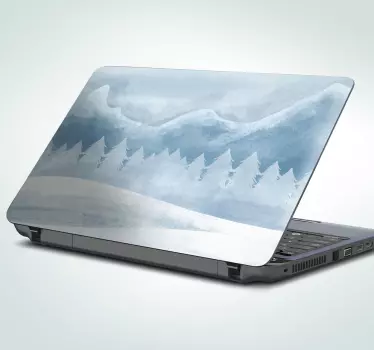 Disegno da parete texture montagna innevata - TenStickers