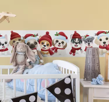 Greca adesiva animali festosi e gioiosi - TenStickers