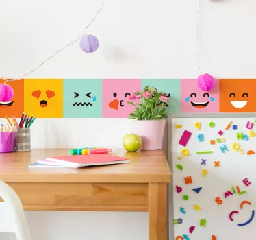 Greca adesiva colorata emoticons - TenStickers