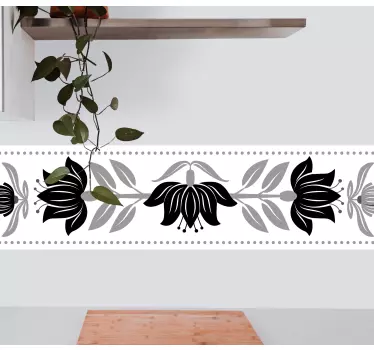 Greca adesiva composizione bordo botanico - TenStickers