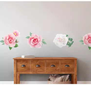 Greca adesiva composizione elegante di rose - TenStickers