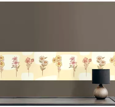 Greca adesiva composizione floreale - TenStickers