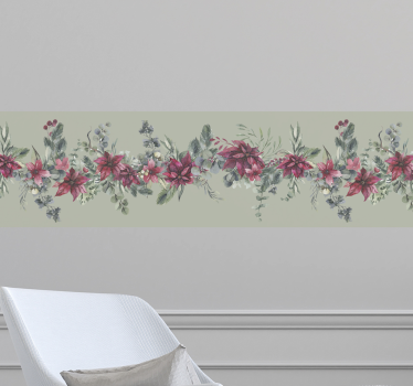 Greca adesiva con motivo floreale - TenStickers