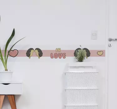 Greca adesiva coppia di ricci che si baciano - TenStickers