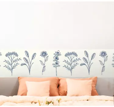 Greca adesiva decorazione floreale bordura - TenStickers