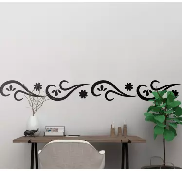 Greca adesiva design floreale per pareti - TenStickers