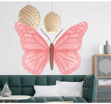 Greca adesiva farfalla rosa elegante - TenStickers