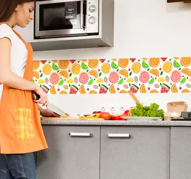 Greca adesiva frutta per cucina - TenStickers