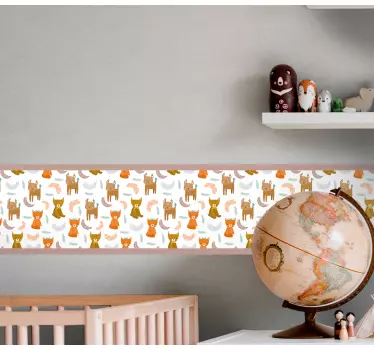 Greca adesiva motivi di creature adorabili - TenStickers