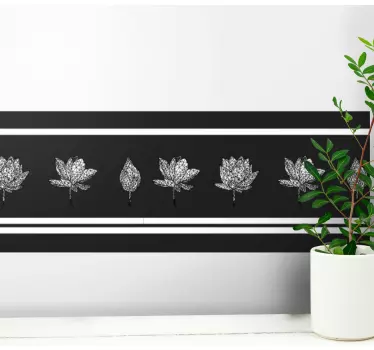 Greca adesiva motivo fiorito sottile - TenStickers