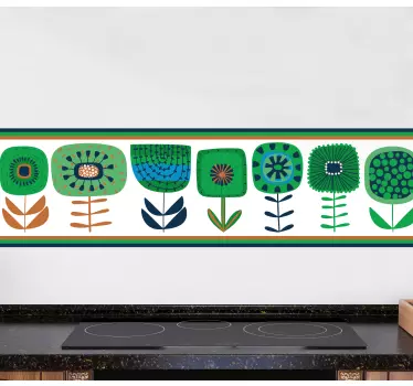 Greca adesiva motivo floreale stilizzato - TenStickers