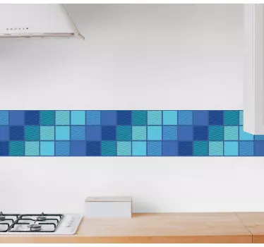 Greca adesiva motivo geometrico blu - TenStickers