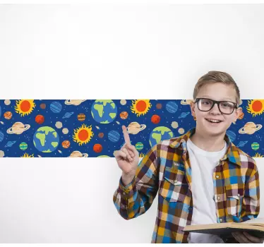 Greca adesiva motivo planetario colorato - TenStickers