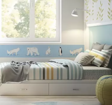 Greca adesiva animali artici - TenStickers