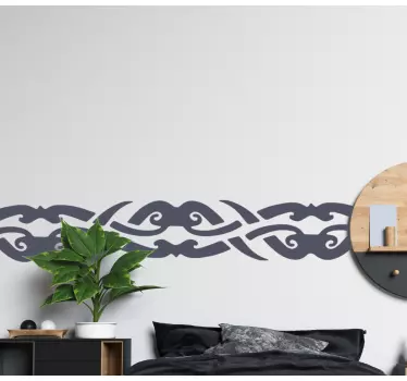 Greca adesiva per pareti Disegno tribale monocolore - TenStickers