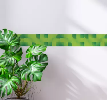 Greca adesiva per pareti Effetto verde con quadrati - TenStickers