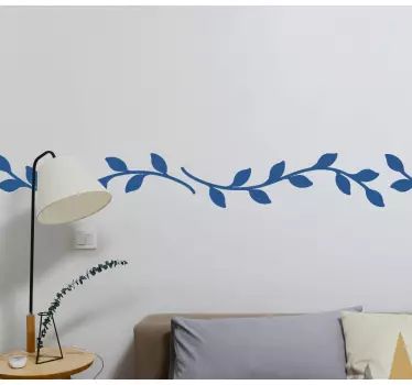 Greca adesiva per pareti Motivo foglie monocolore - TenStickers