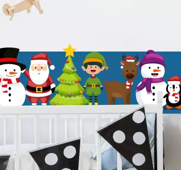 Greca adesiva personaggi festivi delle vacanze - TenStickers