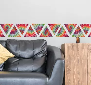 Greca adesiva triangoli geometrici colorati - TenStickers