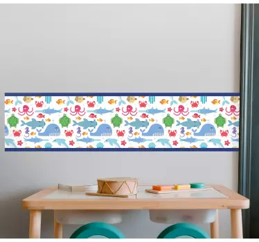 Greca adesiva vita marina colorata - TenStickers