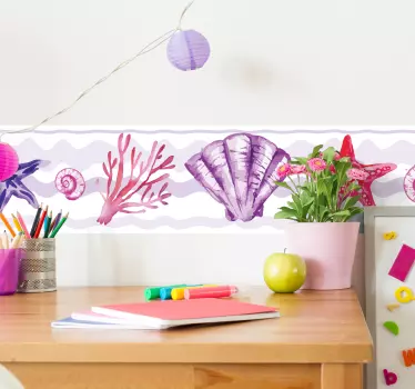 Greca adesiva vita sottomarina colorata - TenStickers