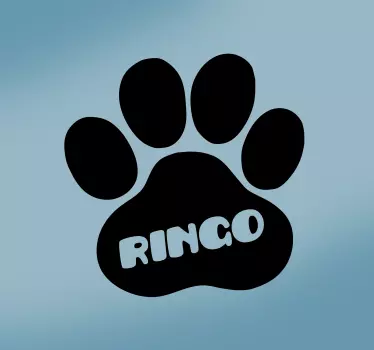 Adesivo per auto con impronta e nome di cane - TenStickers