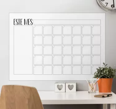 Lavagna adesiva bianca lavagna per organizzatore mensile - TenStickers