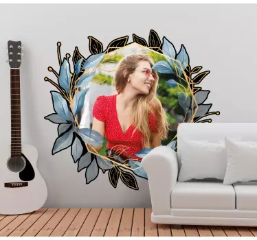 Lavagna adesiva bianca con cornice floreale personalizzata - TenStickers
