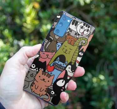 Adesivo Samsung collezione amici felini - TenStickers