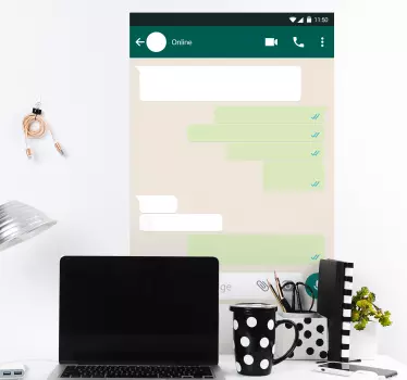 Adesivo murale con chat di whatsapp - TenStickers