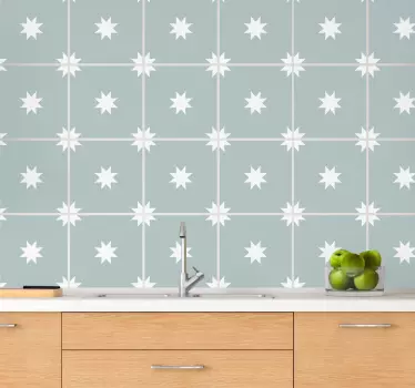 Adesivo per piastrelle motivo geometrico a stella - TenStickers