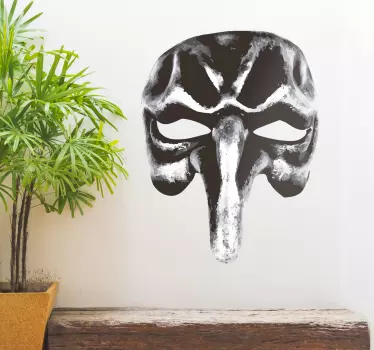 Adesivo murale soggiorno Maschera adesiva Pulcinella - TenStickers